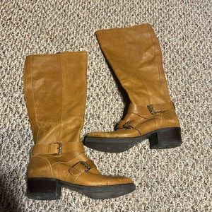 BCBGeneration Genuine Leather Camel Riding Moto-Style Boots